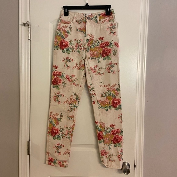 BDG Denim - Bdg Womens Multicolor Floral High Rise Tapered Leg Jeans Size 25